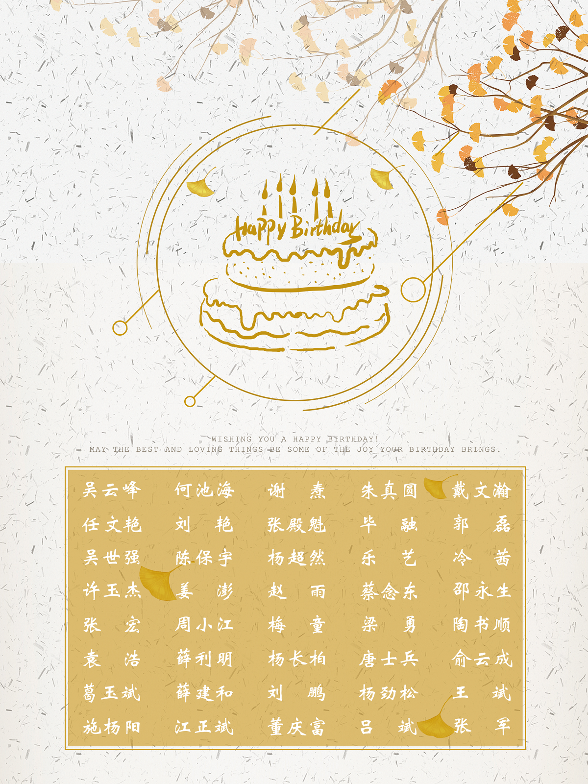 【生日祝?！抗ё?月生日的員工生日快樂(lè)！