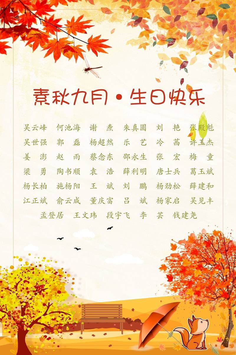 【生日祝福】恭祝09月生日的員工生日快樂(lè)！